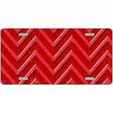 Red Light Red Chevron Metal Novelty License Plate 24" x 12" (LLP)