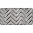 Grey Light Grey Chevron Metal Novelty License Plate 24" x 12" (LLP)