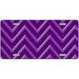 Purple Light Purple Chevron Metal Novelty License Plate 24" x 12" (LLP)