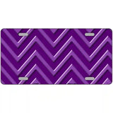 Purple Light Purple Chevron Metal Novelty License Plate 24" x 12" (LLP)