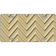 Gold Light Gold Chevron Metal Novelty License Plate 24" x 12" (LLP)