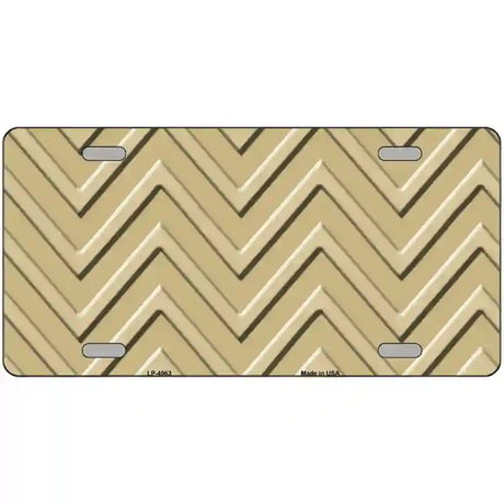 Gold Light Gold Chevron Metal Novelty License Plate 24" x 12" (LLP)