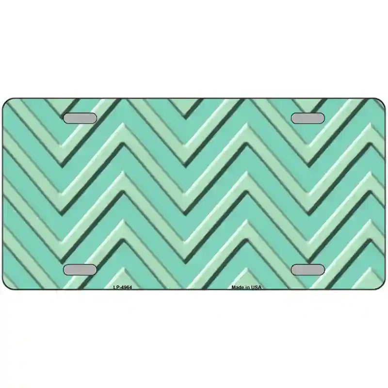 Mint Light Mint Chevron Metal Novelty License Plate 24" x 12" (LLP)