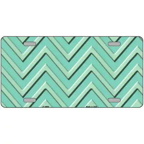 Mint Light Mint Chevron Metal Novelty License Plate 24" x 12" (LLP)