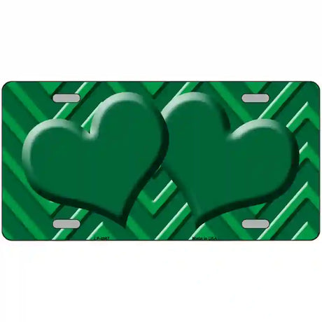 Green Light Green Heart Chevron Metal Novelty License Plate 24" x 12" (LLP)