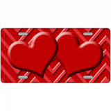 Red Light Red Heart Chevron Metal Novelty License Plate 24" x 12" (LLP)