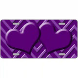 Purple Light Purple Heart Chevron Metal Novelty License Plate 24" x 12" (LLP)