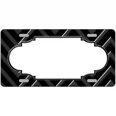 Black Light Black Scallop Chevron Metal Novelty License Plate 24" x 12" (LLP)