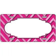 Pink Light Pink Scallop Chevron Metal Novelty License Plate 24" x 12" (LLP)