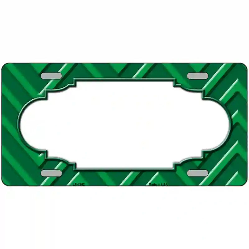 Green Light Green Scallop Chevron Metal Novelty License Plate 24" x 12" (LLP)