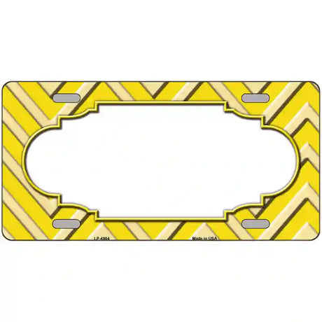 Yellow Light Yellow Scallop Chevron Metal Novelty License Plate 24" x 12" (LLP)