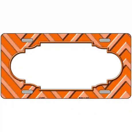 Orange Light Orange Scallop Chevron Metal Novelty License Plate 24" x 12" (LLP)