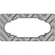 Grey Light Grey Scallop Chevron Metal Novelty License Plate 24" x 12" (LLP)