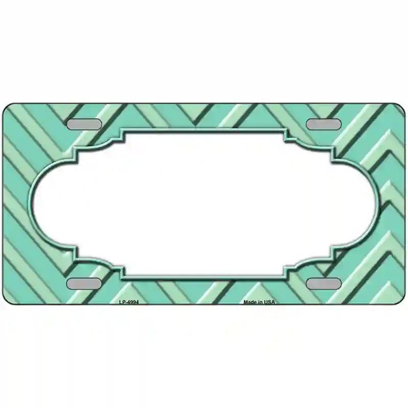 Mint Light Mint Scallop Chevron Metal Novelty License Plate 24" x 12" (LLP)