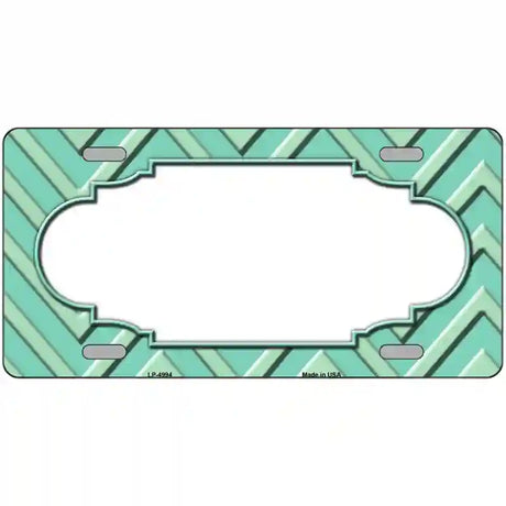 Mint Light Mint Scallop Chevron Metal Novelty License Plate 24" x 12" (LLP)