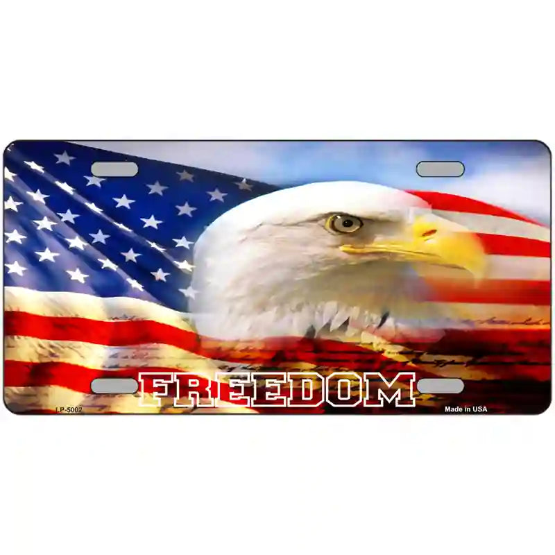 Freedom Bald Eagle Metal Novelty License Plate 24" x 12" (LLP)