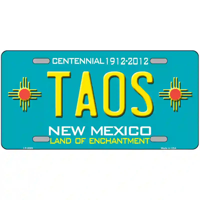 Taos Teal New Mexico Novelty License Plate 24" x 12" (LLP)