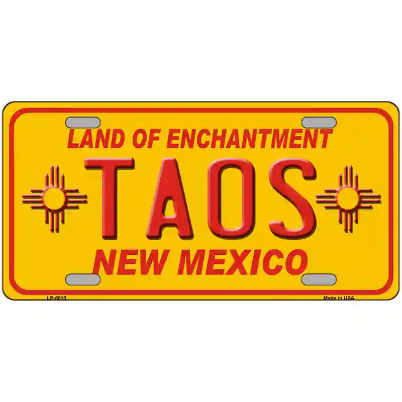 Taos Yellow New Mexico Novelty License Plate 24" x 12" (LLP)