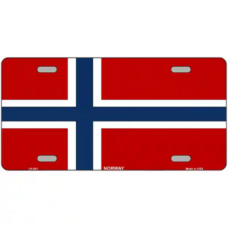 Norway Flag Metal Novelty License Plate 24" x 12" (LLP)