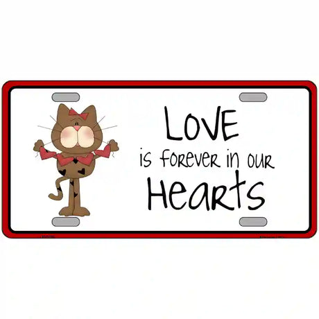 Love In Our Hearts Cat Metal Novelty License Plate 24" x 12" (LLP)