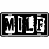 M.I.L.F Black Metal Novelty License Plate 24" x 12" (LLP)