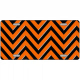 Orange Black Chevron Metal Novelty License Plate 24" x 12" (LLP)