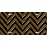 Brown Black Chevron Metal Novelty License Plate 24" x 12" (LLP)