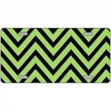 Lime Green Black Chevron Metal Novelty License Plate 24" x 12" (LLP)