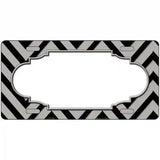 Grey Black Chevron Scallop Metal Novelty License Plate 24" x 12" (LLP)