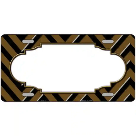 Brown Black Chevron Scallop Metal Novelty License Plate 24" x 12" (LLP)