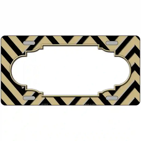 Gold Black Chevron Scallop Metal Novelty License Plate 24" x 12" (LLP)