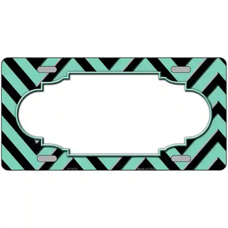 Mint Black Chevron Scallop Metal Novelty License Plate 24" x 12" (LLP)