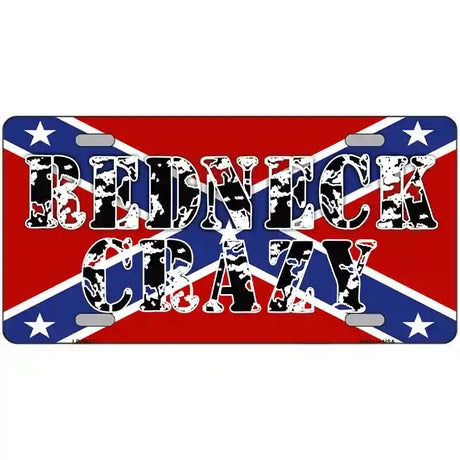 Redneck Crazy Metal Novelty License Plate 24" x 12" (LLP)