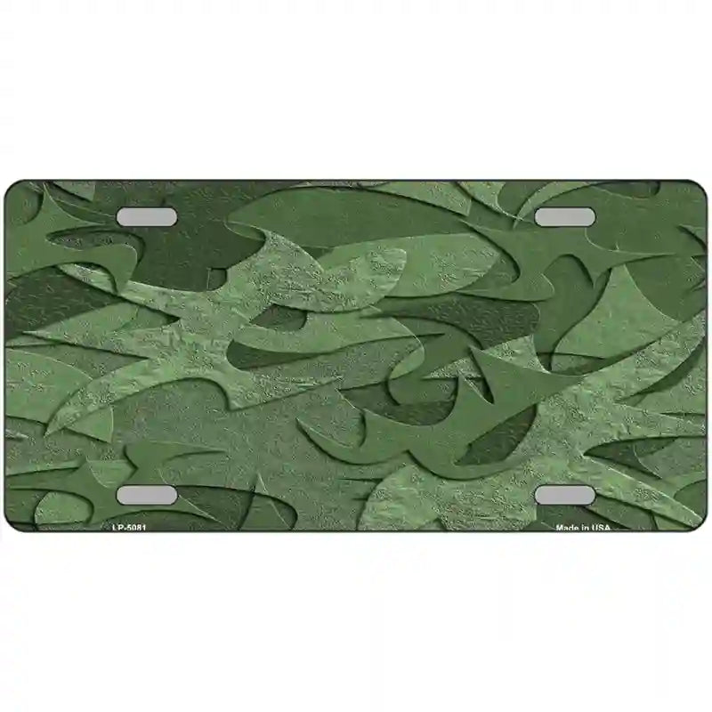 Green Camouflage Metal Novelty License Plate 24" x 12" (LLP)