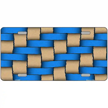 Weave Blue & Tan Metal Novelty License Plate 24" x 12" (LLP)