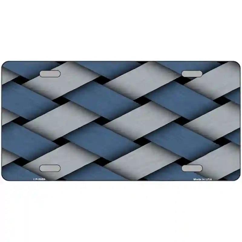 Weave Blue & Gray Metal Novelty License Plate 24" x 12" (LLP)