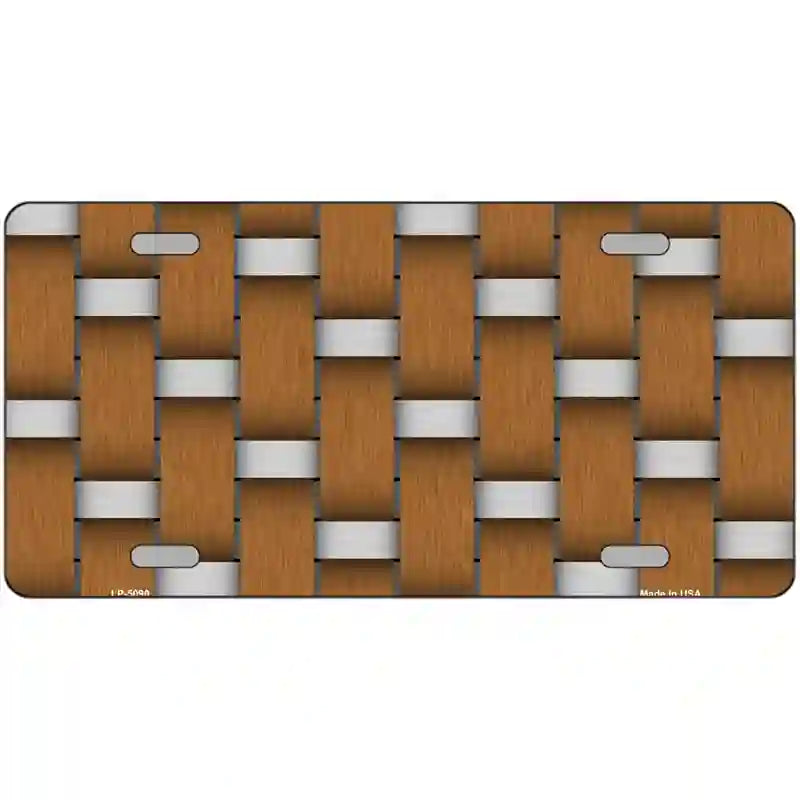 Weave Brown & Gray Metal Novelty License Plate 24" x 12" (LLP)