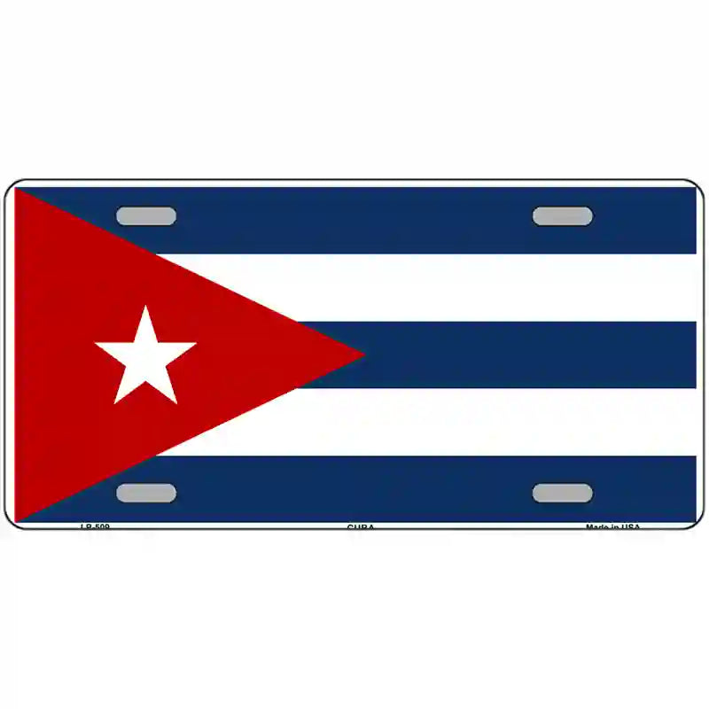 Cuba Flag Metal Novelty License Plate 24" x 12" (LLP)