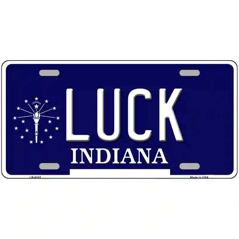 Luck Indiana State Metal Novelty License Plate 24" x 12" (LLP)