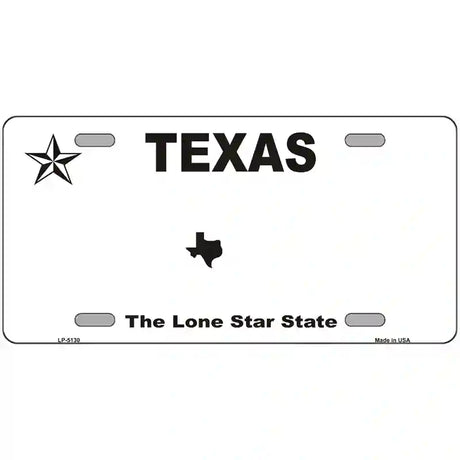 Texas White Blank Novelty Metal License Plate 24" x 12" (LLP)