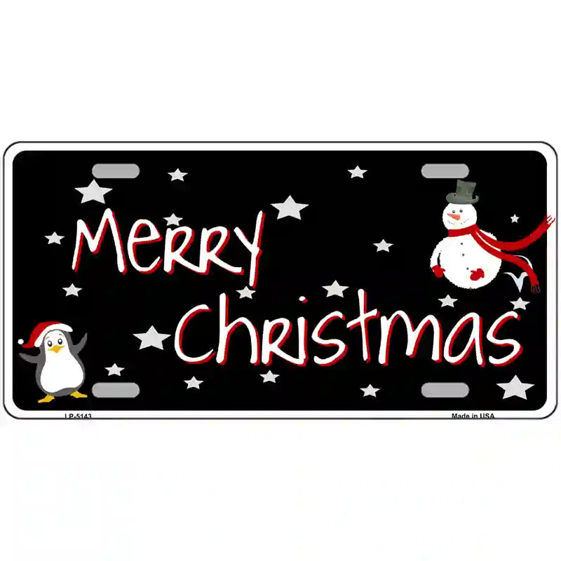 Merry Christmas Metal Novelty License Plate 24" x 12" (LLP)