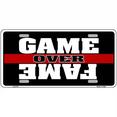 Game Over Fame Metal Novelty License Plate 24" x 12" (LLP)