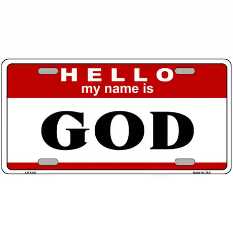 Name Is God Metal Novelty License Plate 24" x 12" (LLP)