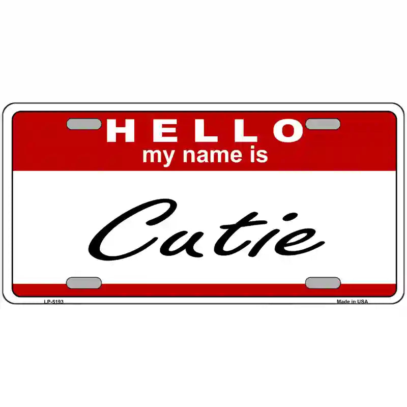 Cutie Metal Novelty License Plate 24" x 12" (LLP)