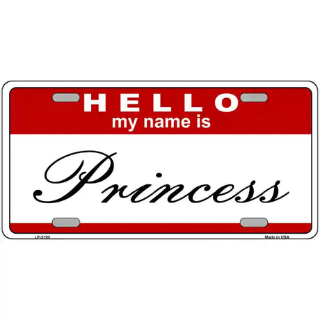 Princess Metal Novelty License Plate 24" x 12" (LLP)