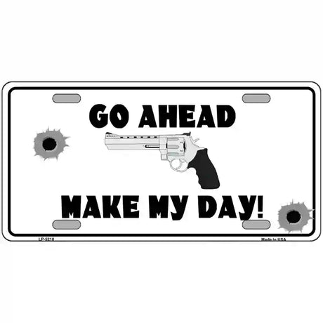 Go Ahead Make My Day Metal Novelty License Plate 24" x 12" (LLP)