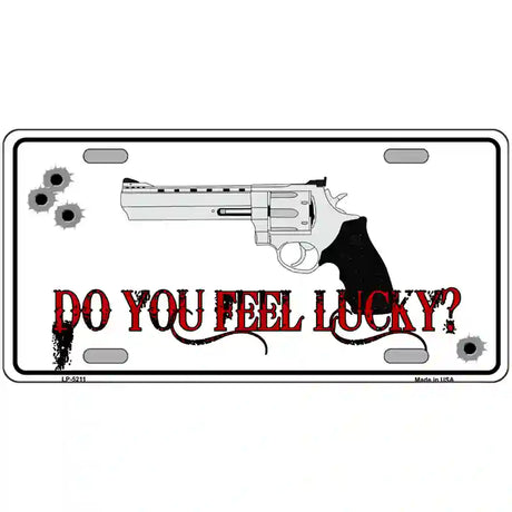 Do You Feel Lucky Metal Novelty License Plate 24" x 12" (LLP)