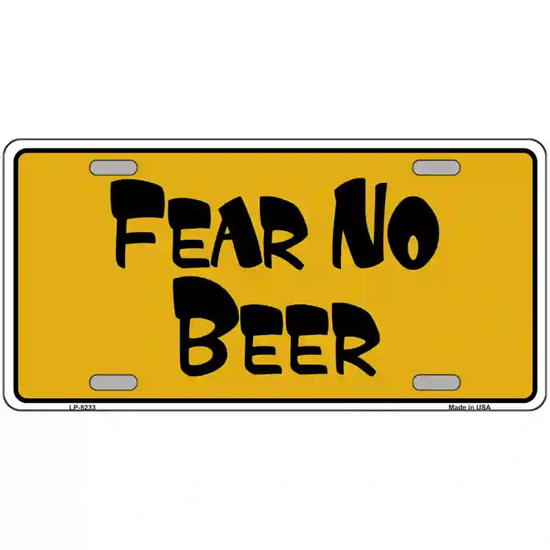 Fear No Beer Novelty Metal License Plate 24" x 12" (LLP)