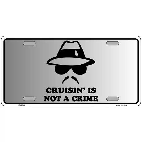 Cruisin Is Not A Crime Novelty Metal License Plate 24" x 12" (LLP)