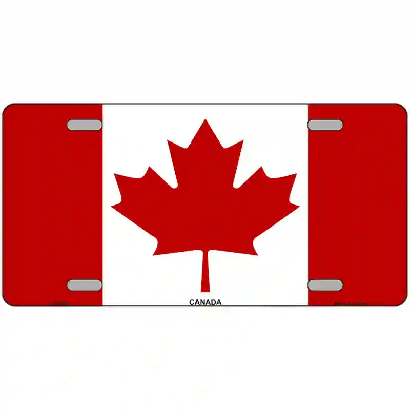 Canadian Flag Metal Novelty License Plate 24" x 12" (LLP)